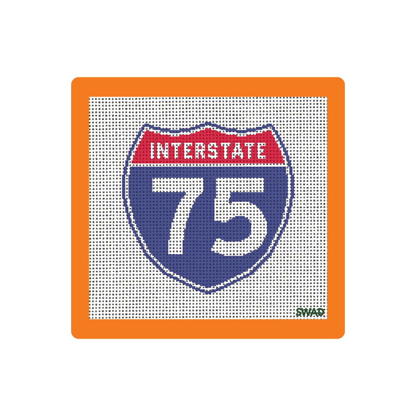 i75 | Interstate 75 | Needlepoint Canvas | Seaweed Apparel & Design