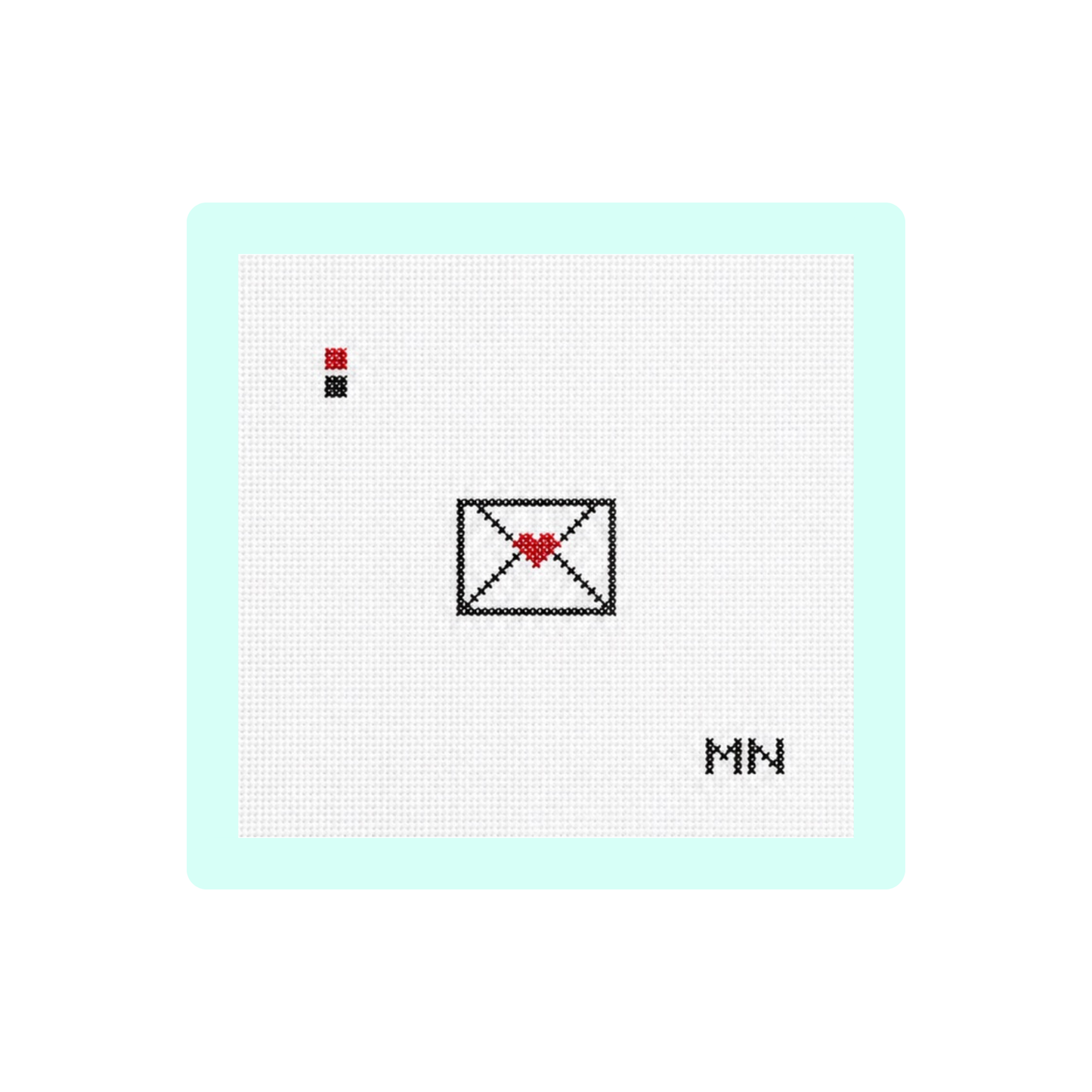 Love Letter Mini Canvas | Needlepoint Canvas | Hand Painted | 18 Mesh | Magnolia Needlepoint