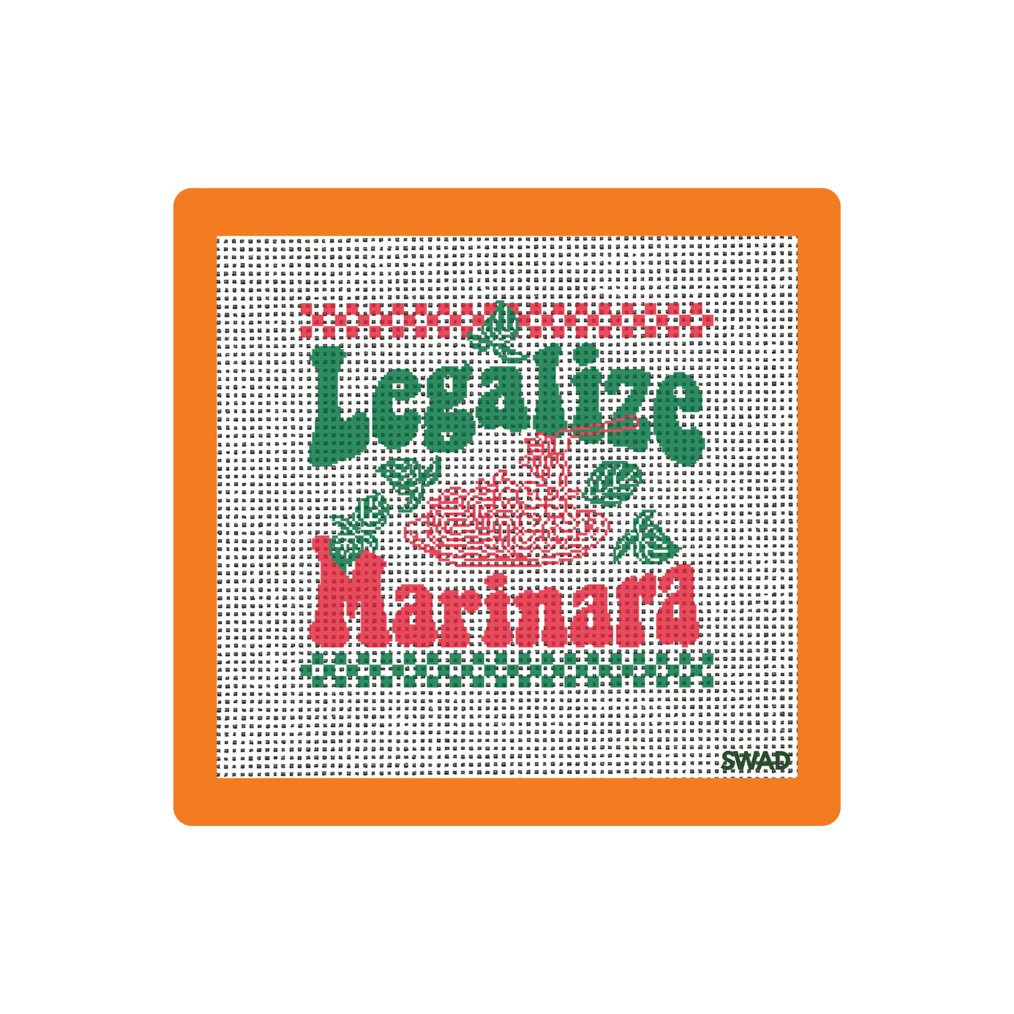 Legalize Marinara | Needlepoint Canvas | Seaweed Apparel & Design