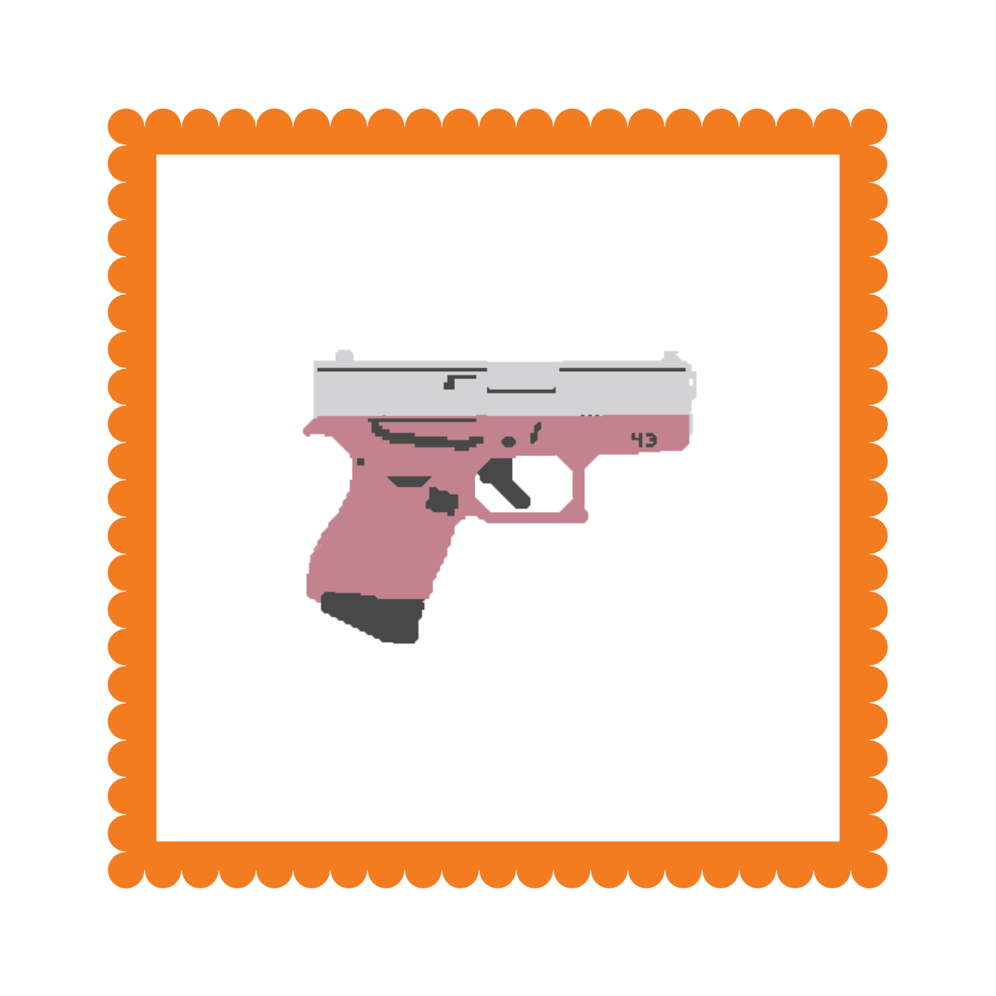 Glock 43 - Rose Gold & Silver - Needlepoint Canvas