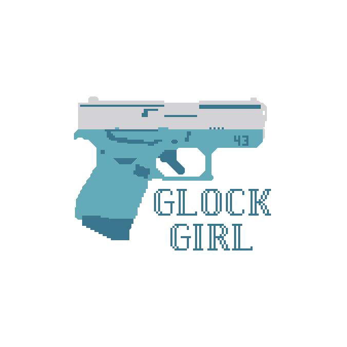 Glock 43 - Teal Glock Girl - Needlepoint Canvas