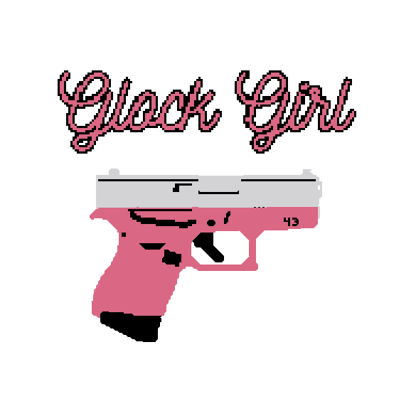 Glock 43 - Pink & Black Glock Girl - Needlepoint Canvas