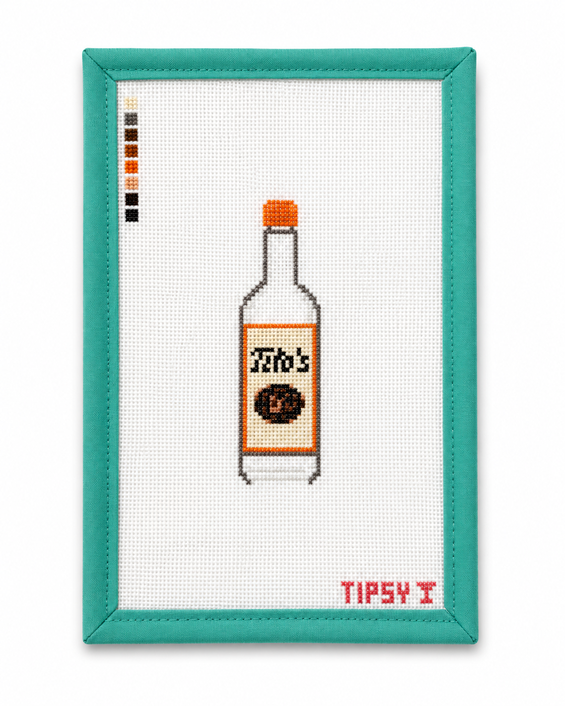 Mini Vodka Bottle | Needlepoint Canvas | Hand Painted | 18 Mesh | Threaded & Tipsy