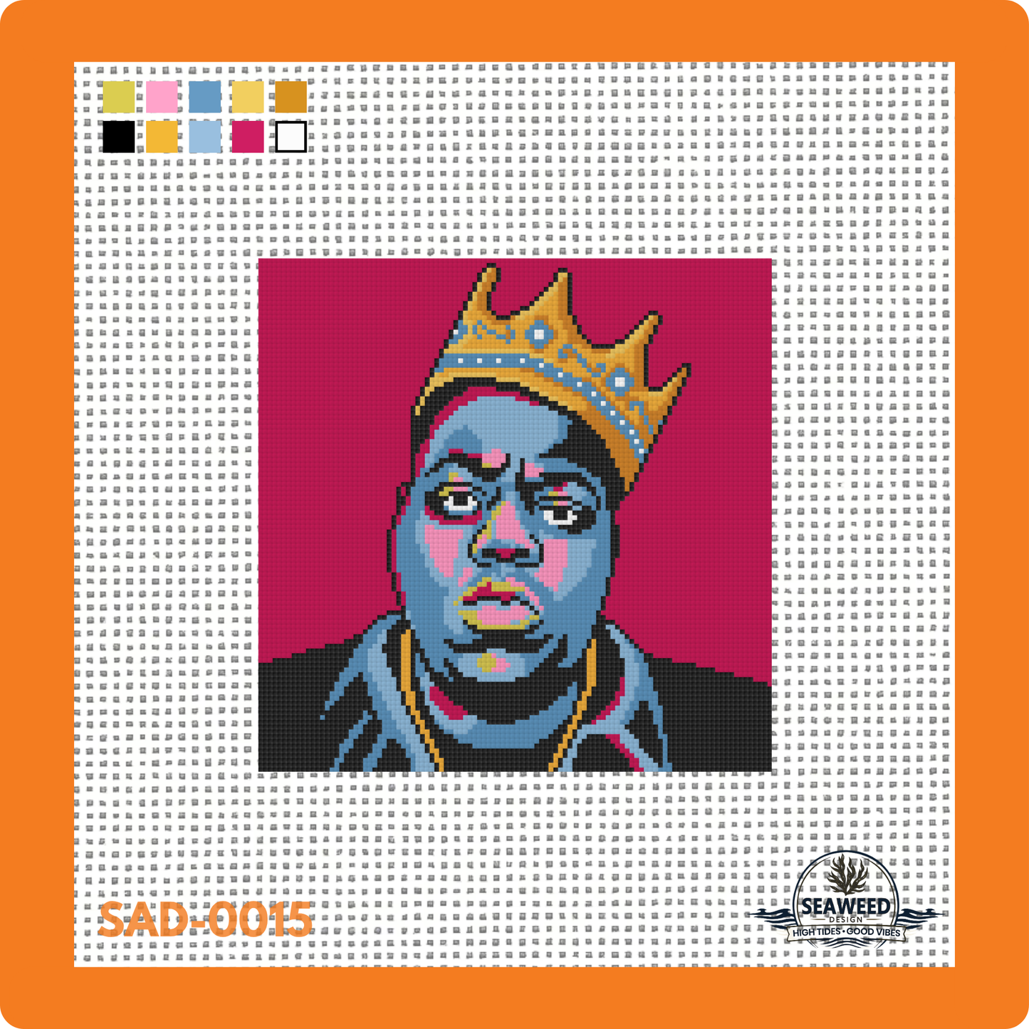 Notorious B.I.G. | Needlepoint Canvas | Seaweed Apparel & Design