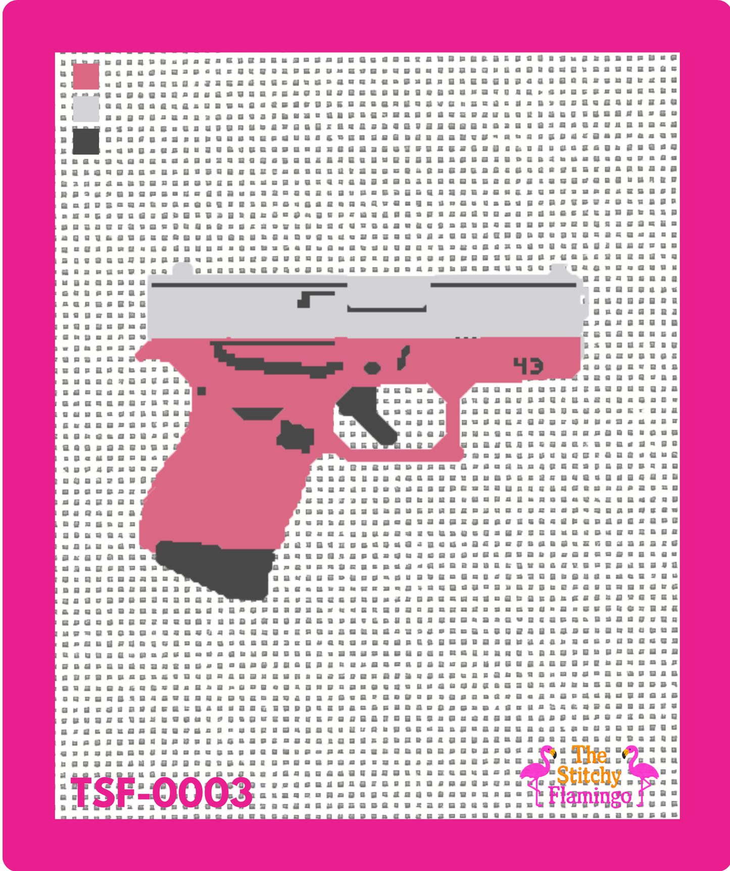 Glock 43 | Pink | Needlepoint Canvas