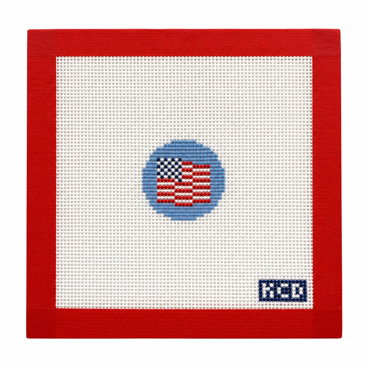 American Flag Mini Needlepoint Canvas | Hand Painted | Kelsey Christina Designs