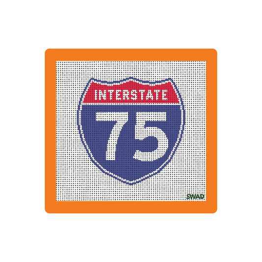 i75 | Interstate 75 | Needlepoint Canvas | Seaweed Apparel & Design