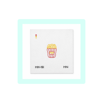 Popcorn Mini Canvas | Needlepoint Canvas | Hand Painted | 18 Mesh | Magnolia Needlepoint