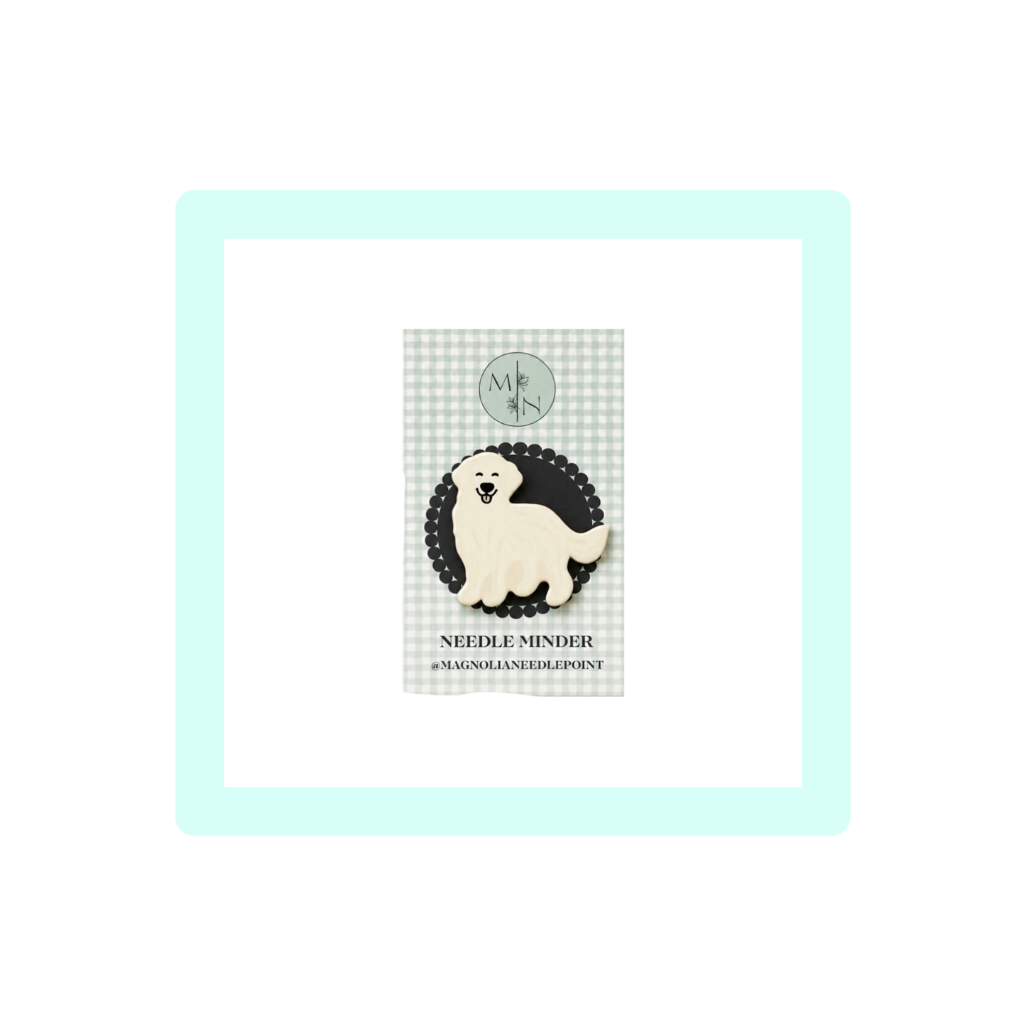 English Cream Golden Retriever Dog Needle Minder | Magnolia Needlepoint
