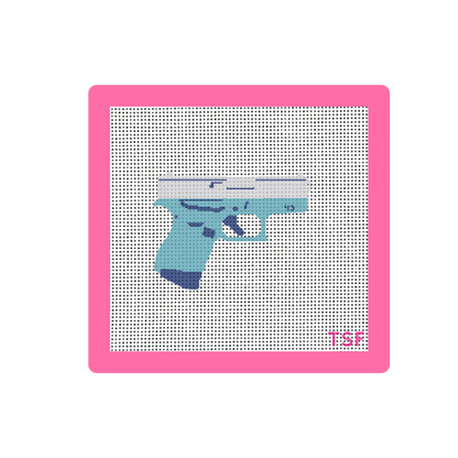 Glock 43 - Teal - Needlepoint Canvas