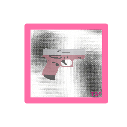 Glock 43 - Rose Gold & Silver - Needlepoint Canvas