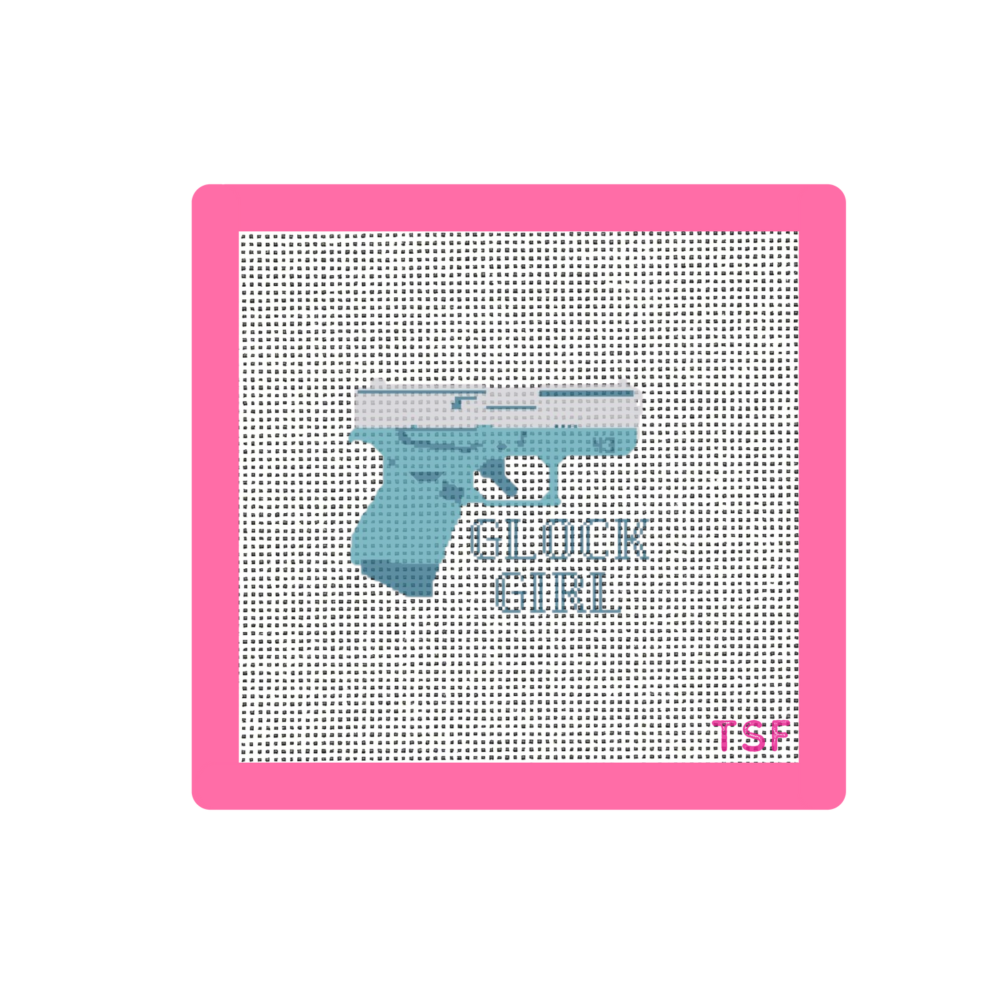 Glock 43 - Teal Glock Girl - Needlepoint Canvas