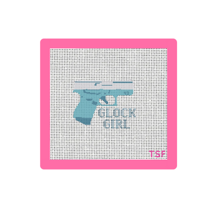 Glock 43 - Teal Glock Girl - Needlepoint Canvas
