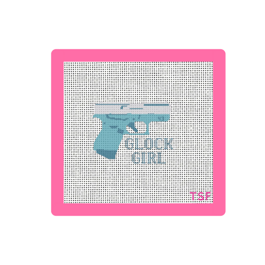 Glock 43 - Teal Glock Girl - Needlepoint Canvas