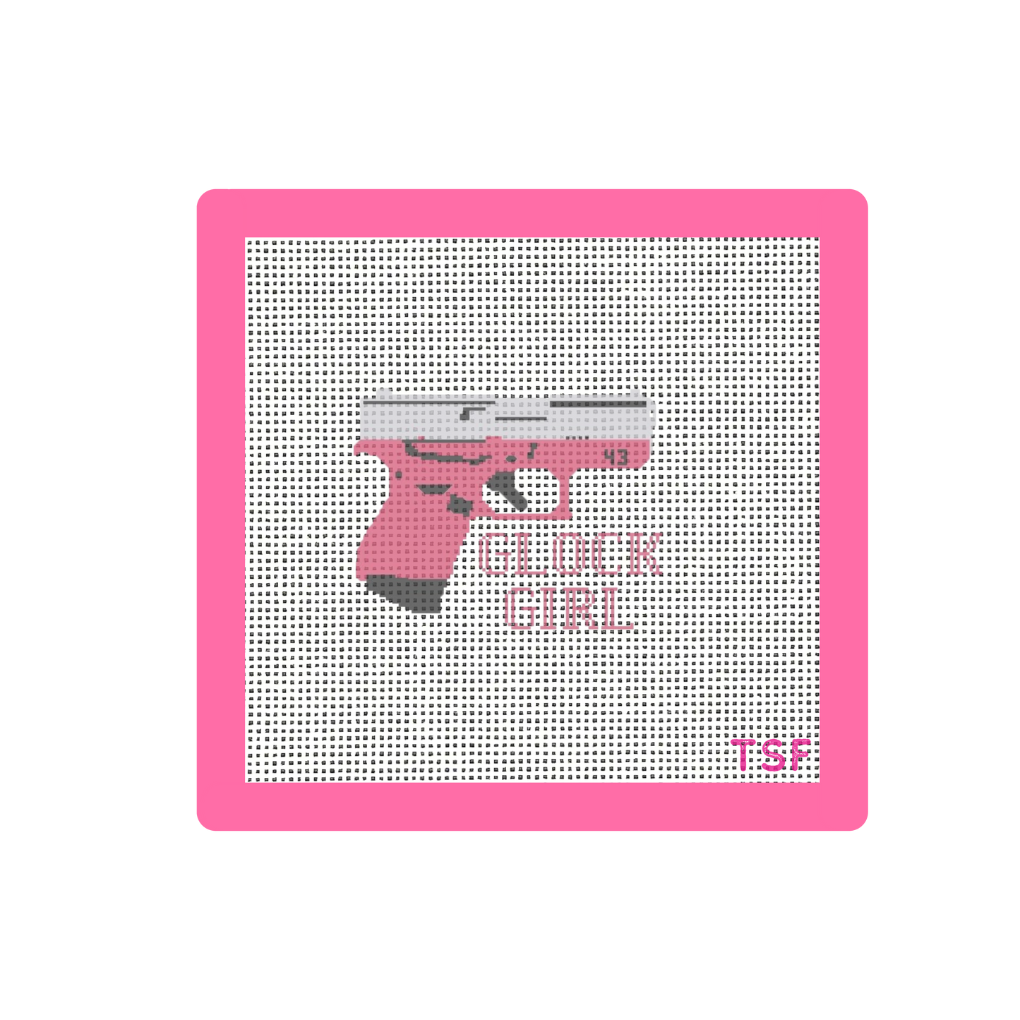 Glock 43 - Pink Glock Girl - Needlepoint Canvas