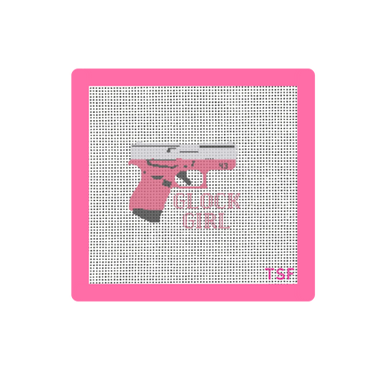 Glock 43 - Pink Glock Girl - Needlepoint Canvas