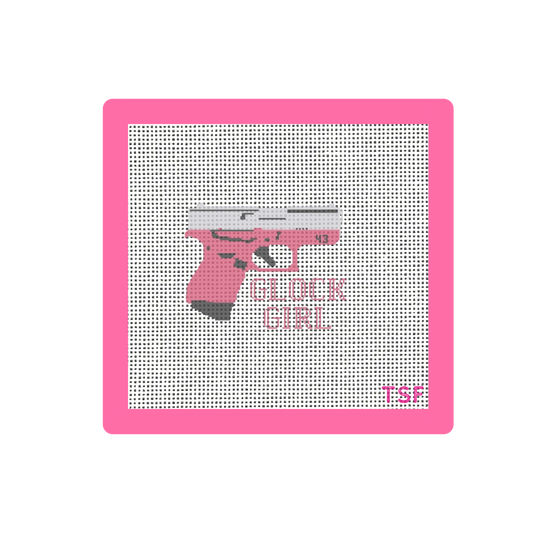 Glock 43 - Pink Glock Girl - Needlepoint Canvas