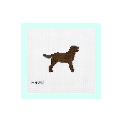 Chocolate Brown Labrador Retriever | Needlepoint Canvas | Hand Painted | 18 Mesh | Magnolia Needlepoint