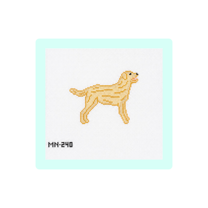 Yellow Labrador Retriever | Needlepoint Canvas | Hand Painted | 18 Mesh | Magnolia Needlepoint