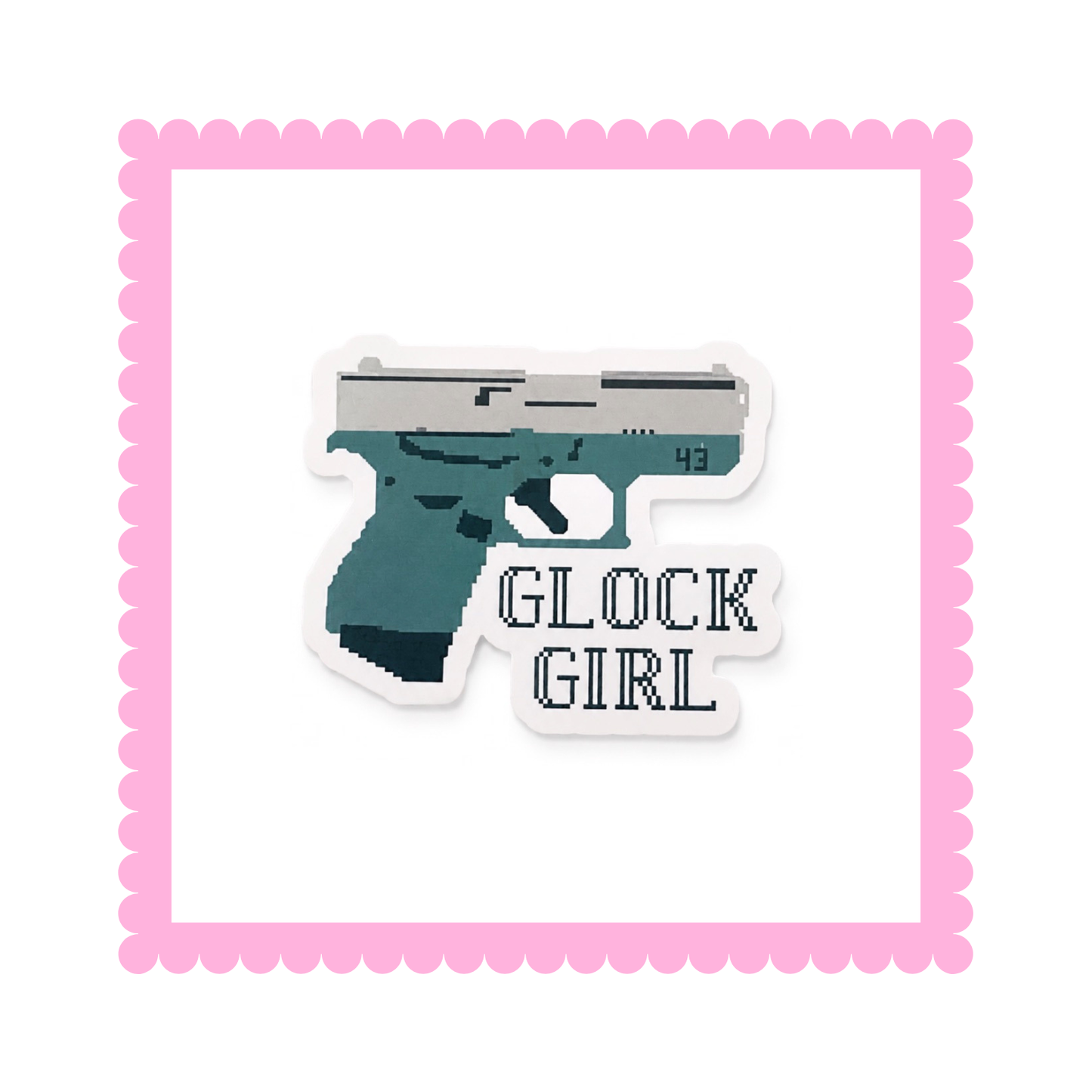 Teal Glock Girl 43 - Sticker