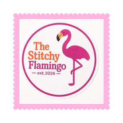 The Stitchy Flamingo Logo - Sticker
