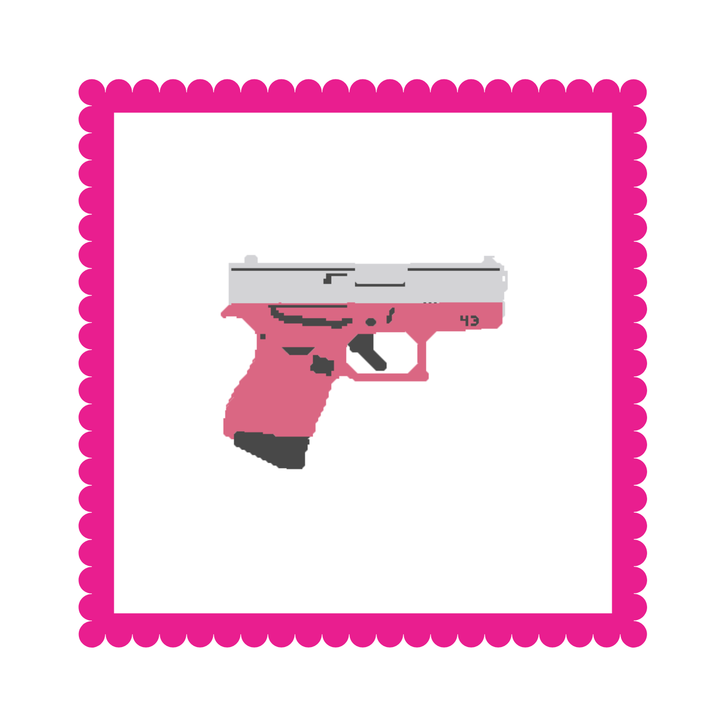 Glock 43 - Pink - Needlepoint Canvas