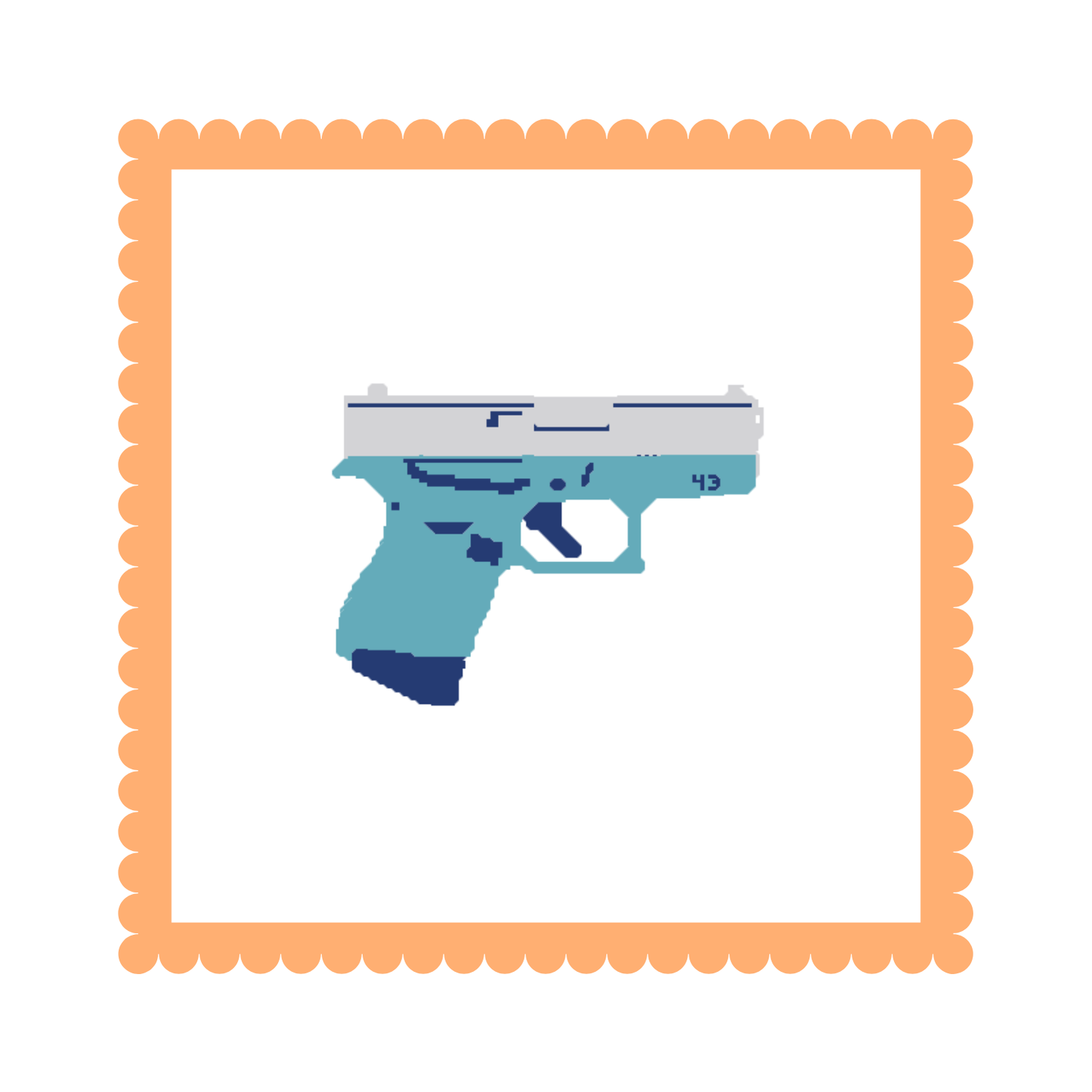 Glock 43 - Teal - Needlepoint Canvas