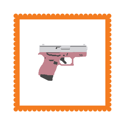 Glock 43 - Rose Gold & Silver - Needlepoint Canvas