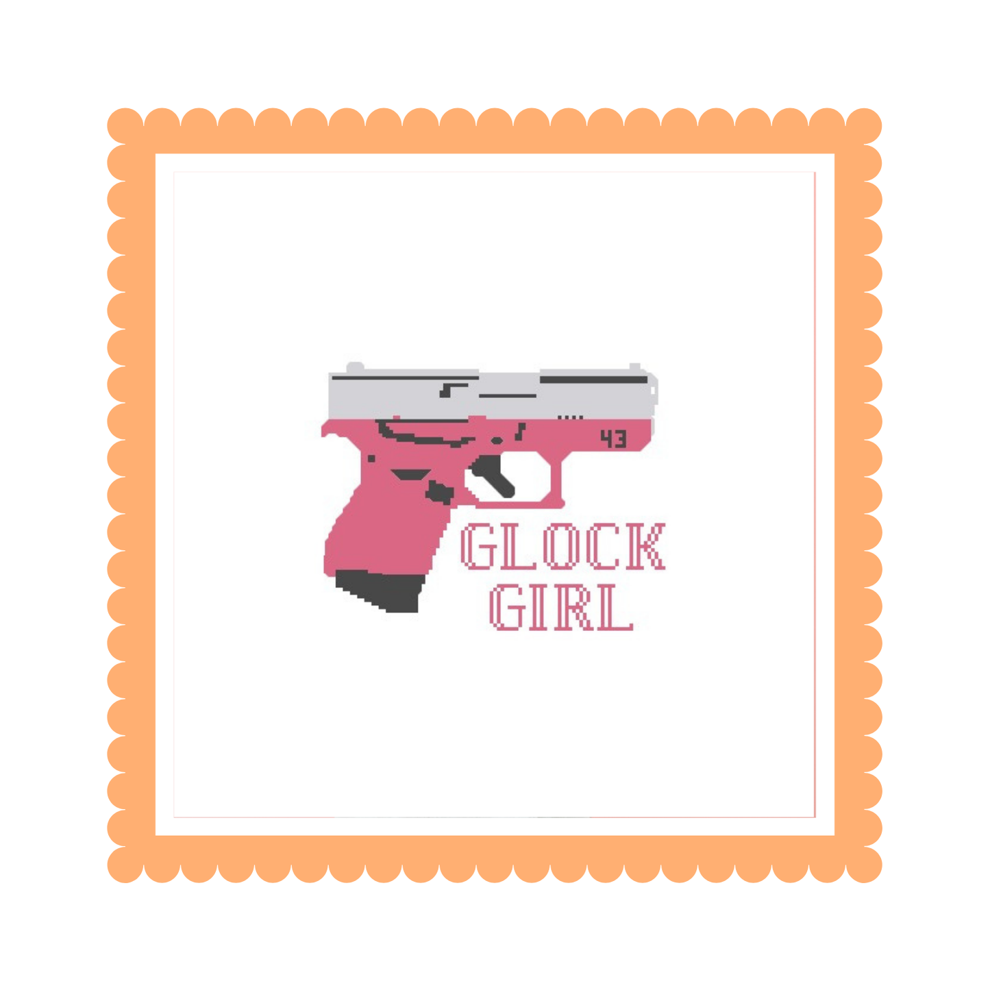 Glock 43 - Pink Glock Girl - Needlepoint Canvas