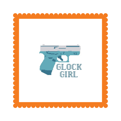 Glock 43 - Teal Glock Girl - Needlepoint Canvas