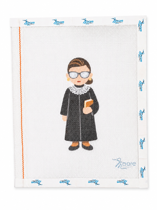 Ruth Bader Ginsburg Needlepoint Canvas | 18 Mesh | Moore Stitching
