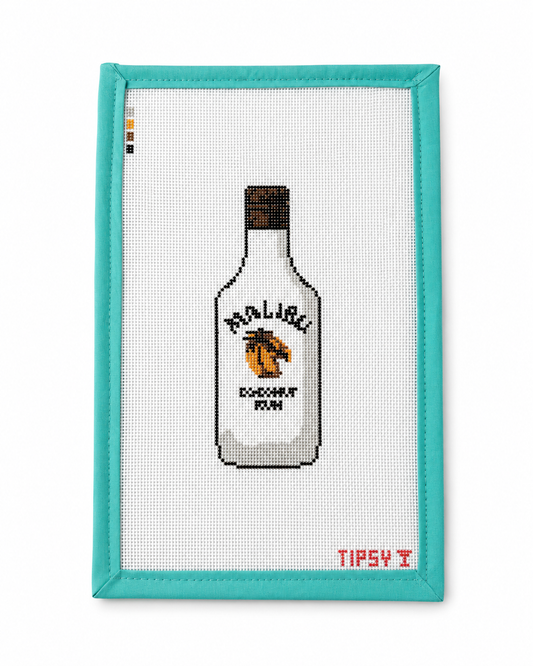 Coconut Rum | Needlepoint Canvas | Hand Painted | 18 Mesh | Threaded & Tipsy
