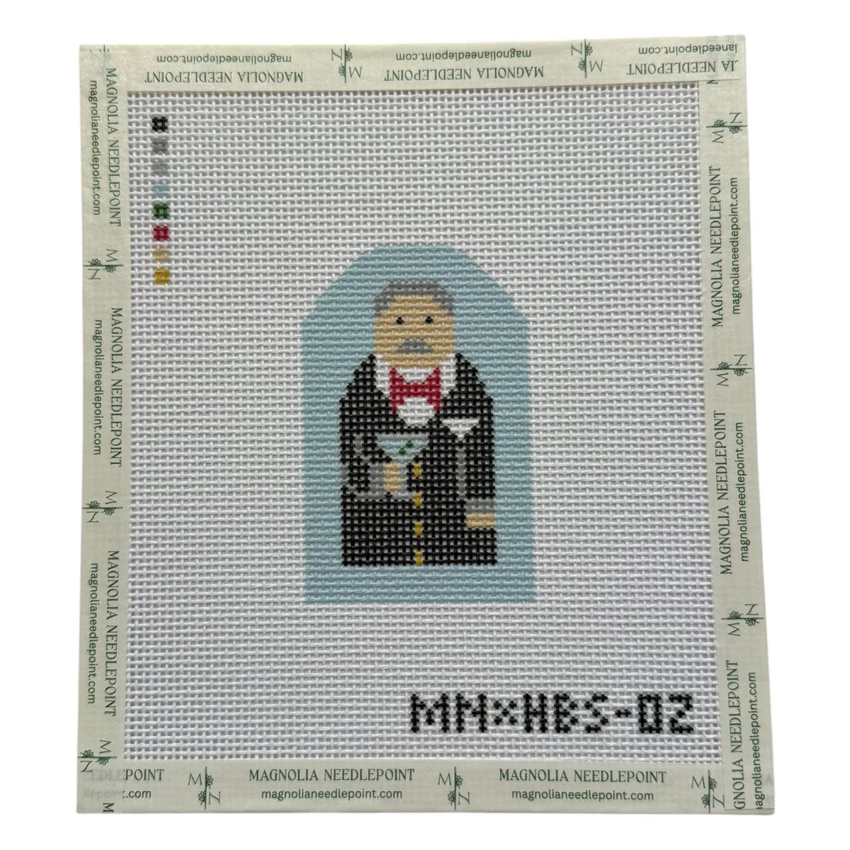 Ivy League Gentlemen | Needlepoint Canvas | Stitch Printed | 13 Mesh | Magnolia X Hallee Blue
