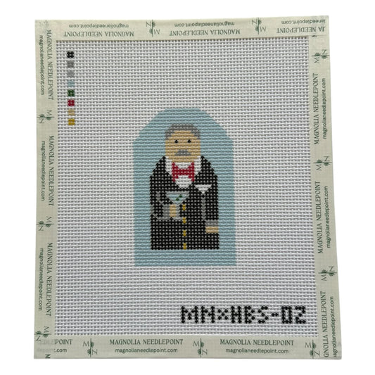 Ivy League Gentlemen | Needlepoint Canvas | Stitch Printed | 13 Mesh | Magnolia X Hallee Blue