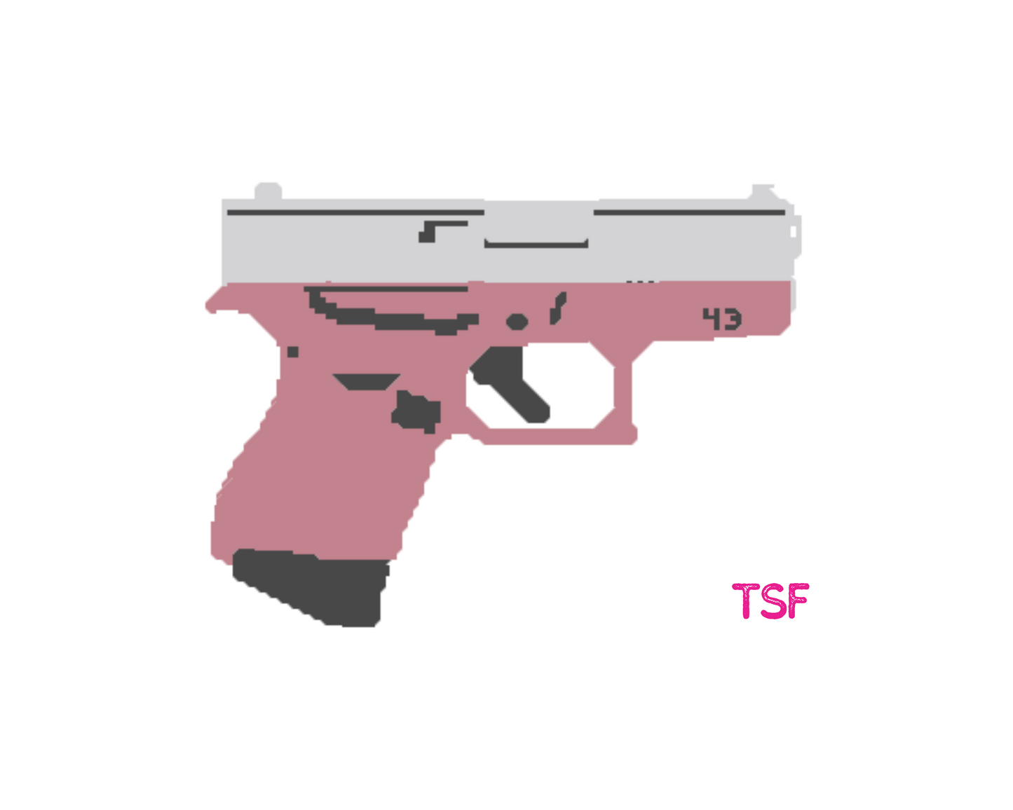 Glock 43 - Rose Gold & Silver - Needlepoint Canvas
