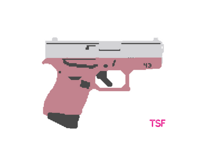 Glock 43 - Rose Gold & Silver - Needlepoint Canvas