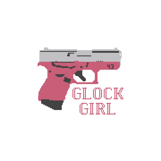 Glock 43 - Pink Glock Girl - Needlepoint Canvas