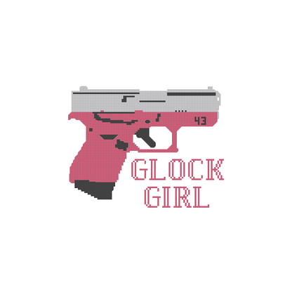 Glock 43 - Pink Glock Girl - Needlepoint Canvas