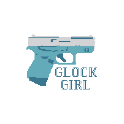 Glock 43 - Teal Glock Girl - Needlepoint Canvas