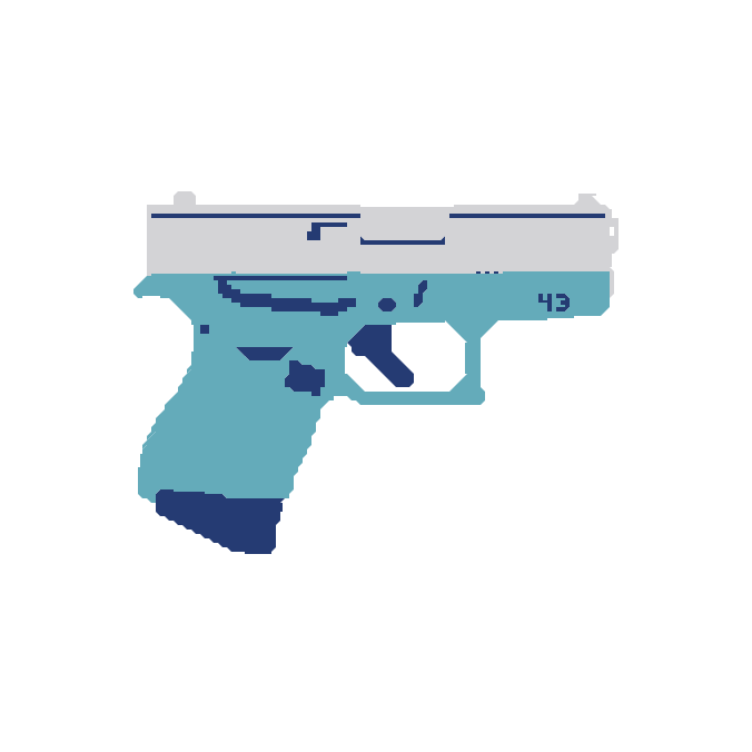 Glock 43 - Teal - Needlepoint Canvas