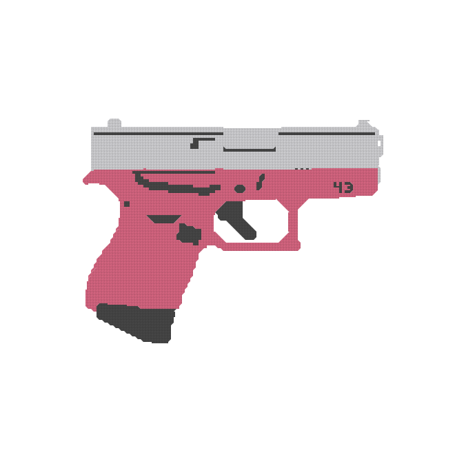 Glock 43 - Pink - Needlepoint Canvas