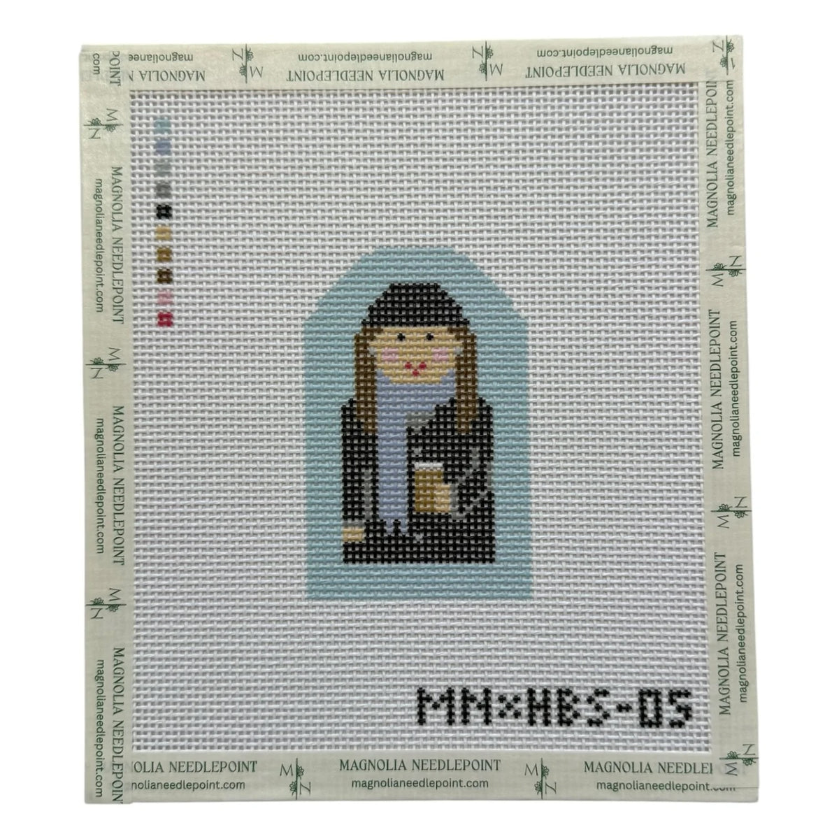 Queen of Coffee | Needlepoint Canvas | Stitch Printed | 13 Mesh | Magnolia X Hallee Blue