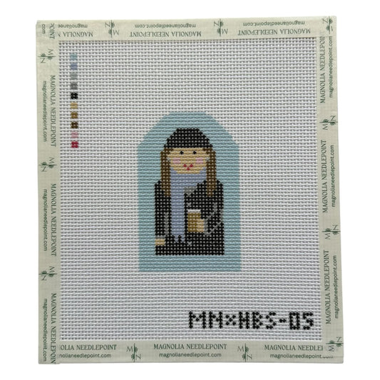 Queen of Coffee | Needlepoint Canvas | Stitch Printed | 13 Mesh | Magnolia X Hallee Blue
