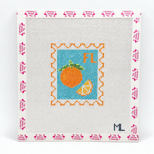 Florida Stamp | Florida Oranges | Hand Painted | ML Designs