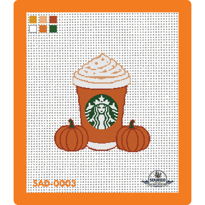 Pumpkin Spice Life Canvas | Needlepoint Canvas | Seaweed Apparel & Design