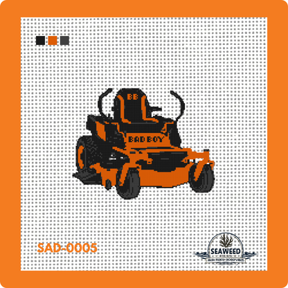 Bad Boy Mower | Needlepoint Canvas | Seaweed Apparel & Design