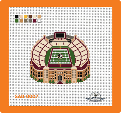 Tallahassee Stadium | Needlepoint Canvas | Seaweed Apparel & Design