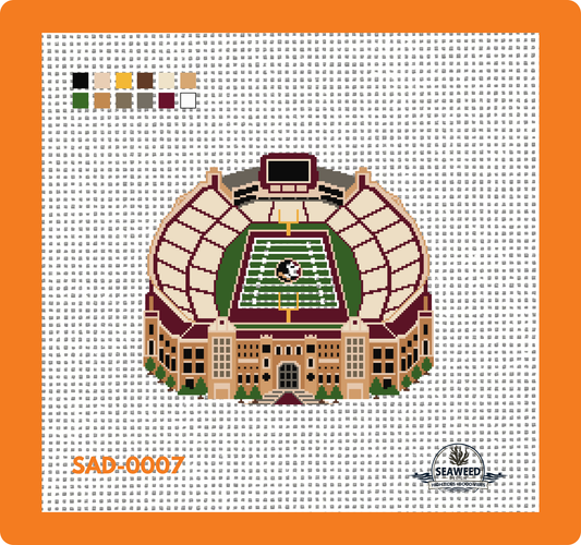 Tallahassee Stadium | Needlepoint Canvas | Seaweed Apparel & Design
