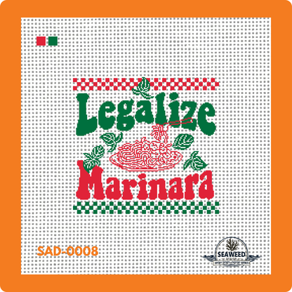 Legalize Marinara | Needlepoint Canvas | Seaweed Apparel & Design