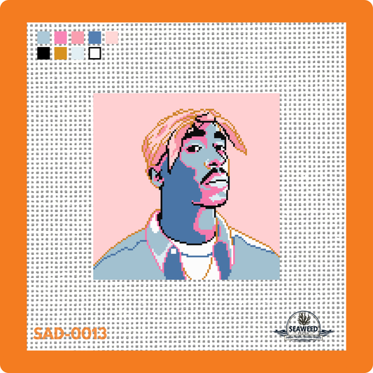 Tupac | Needlepoint Canvas | Seaweed Apparel & Design